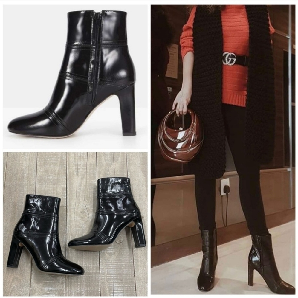 The Mode Collective AlchemyPatent Leather Boots In Black Size 8